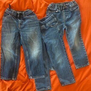 Set of Three Blue Denim Jeans for Kids 3T